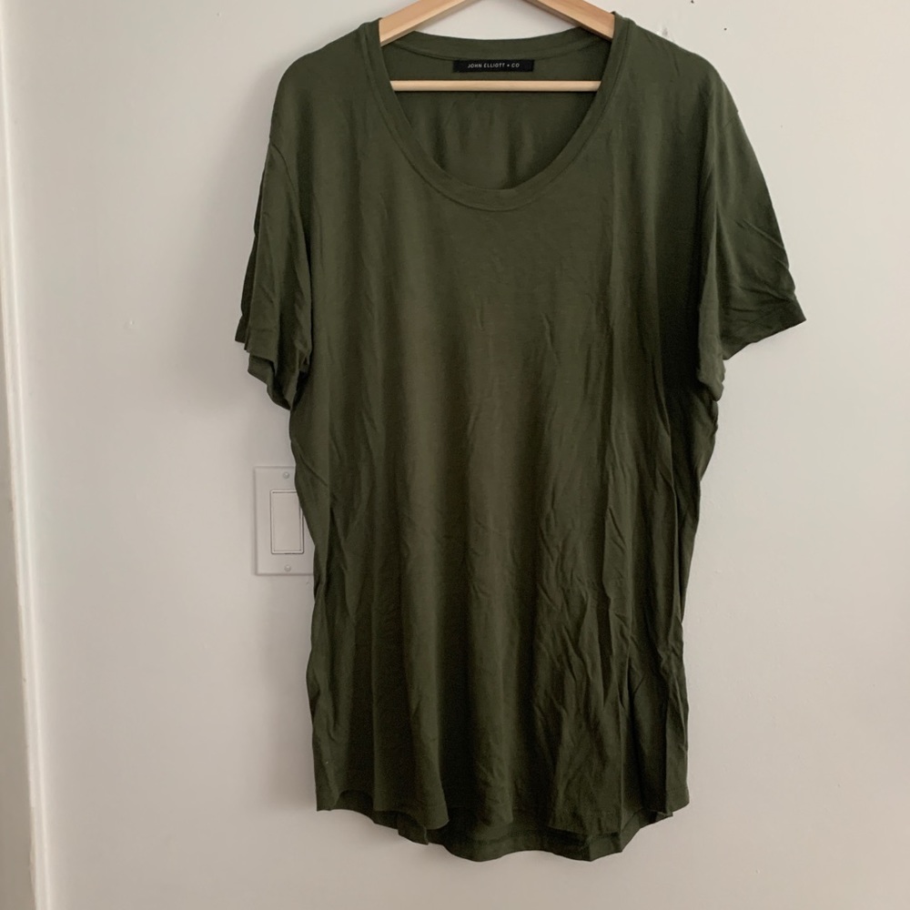 John Elliot Olive green short sleeve tee